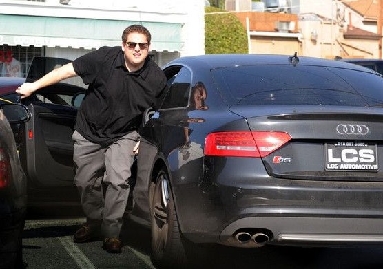Jonah Hill with his car